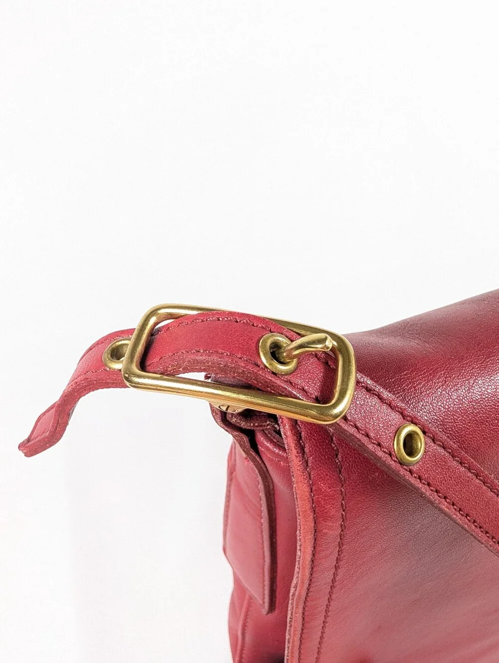 Coach Legacy 9821 Vintage Red Flap Smooth Leather Small Crossbody Bag Womens